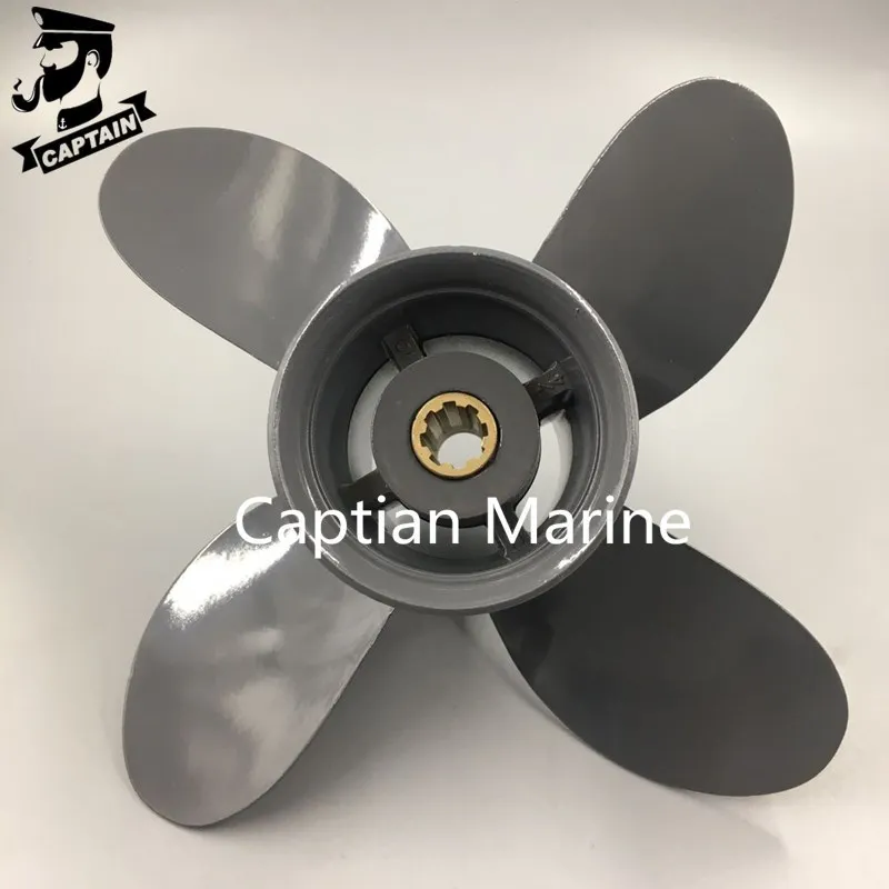 Пропеллер Captain 4 лопасти 9 1/4X10 подходит для Honda и Yamaha Подвесной лодочный винт BF8D BF9.9D