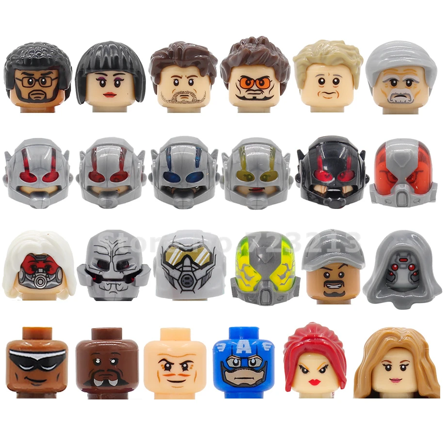 

Feleph Single Ant Figure Head Luis Wasp Hank Pym Goliath Janet Van Dyne Bill Foster Building Block Bricks Kits Toys X0224 X0197
