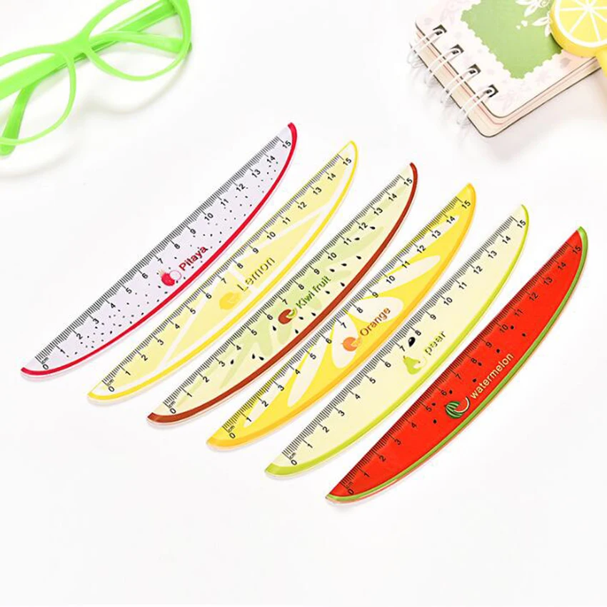 

1PC 15cm Creative Fruits Pattern Plastic Ruler Measuring Straight Ruler Tool Office Gift Stationery