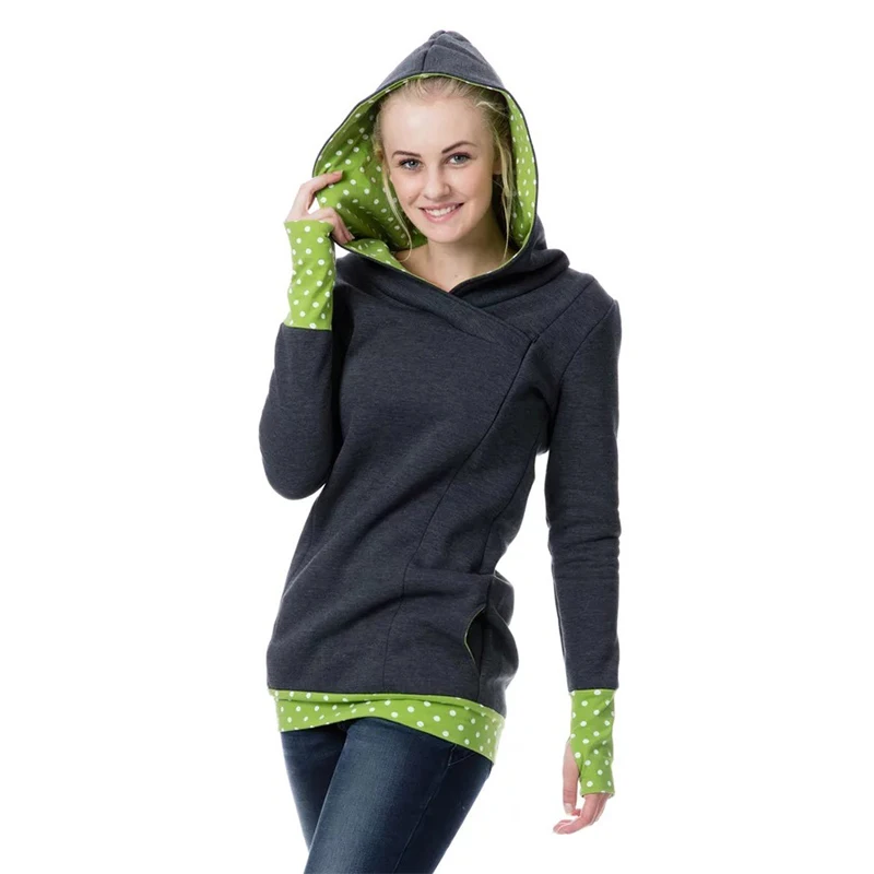 Толстовка с капюшоном для грудного вскармливания осенне-зимняя женская одежда