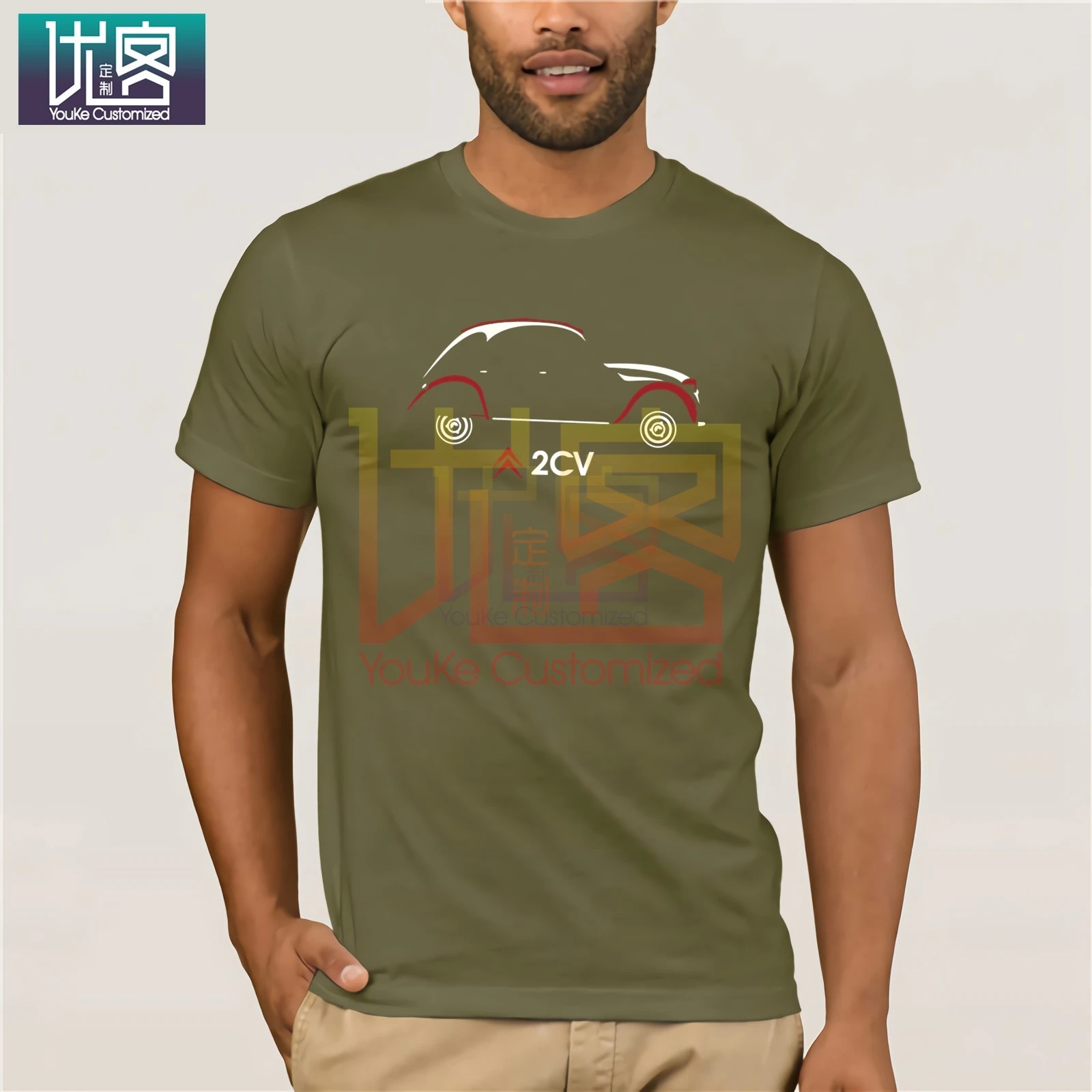 2020 T Shirt Men Short Sleeve Interesting Classic 2cv French Retro Car Funny O Neck Cotton Tee | Мужская одежда