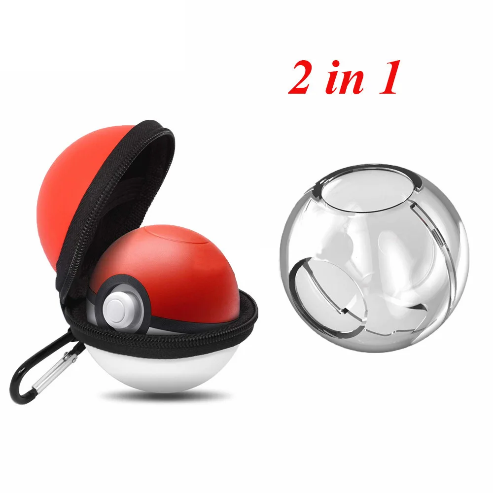 

ZOMTOP 2 In 1 Poke Ball Plus Case for Nintend Switch Pokeball Controller Red/Black Carrying Bag & Crystal Clear Protector Shell