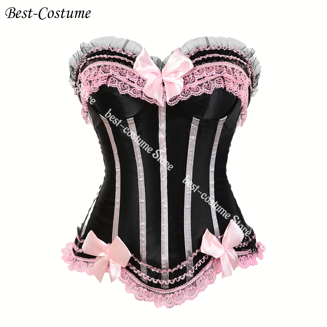 Corset bustier superior plus size laço do vintage espartilho superior para as mulheres arco moda espartilho overbust rosa branco verde (0)