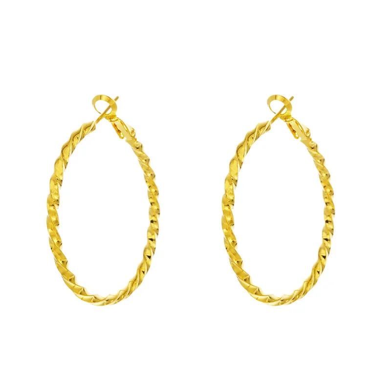 Серьги кольца женские с золотым покрытием 20 50 мм|Серьги-подвески| |