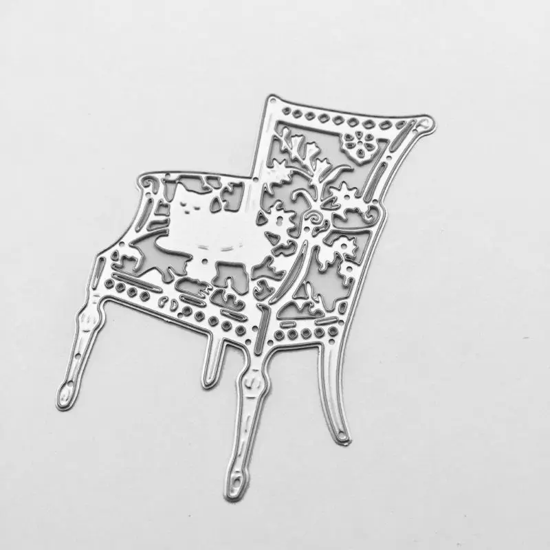 Стул кошка металлические режущие штампы Трафаретный Скрапбукинг DIY штамп для
