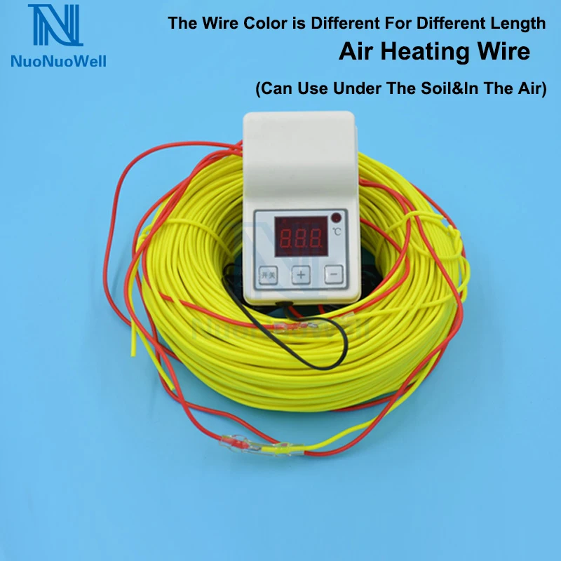 Air heating kit Теплица детская кровать нагревательный провод+ контроллер температуры комплект воздуха Отопление кабель Линия Цветок/овощи/суккулент растения зима - Цвет: Air heating kit