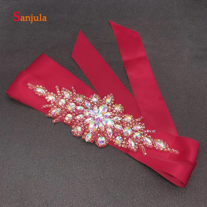 Черный/красный атласный пояс Свадебный ремешок для свадебного платья с