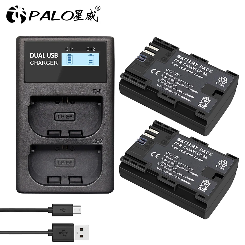 Аккумуляторная батарея PALO LP E6 LPE6 для камер Canon EOS 5DS R 5D Mark II III 6D 7D 70D 80D|Цифровые аккумуляторы| |