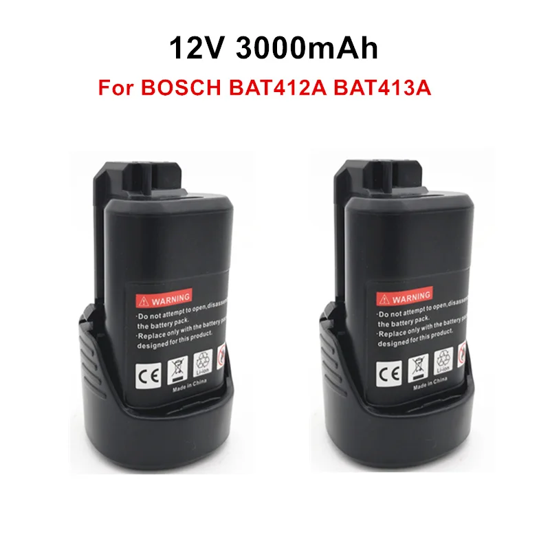 

3.0Ah 10.8V 12V Li-ion Rechargeable Battery pack replace for BOSCH cordless Electric drill screwdriver BAT411 BAT412 BAT412A