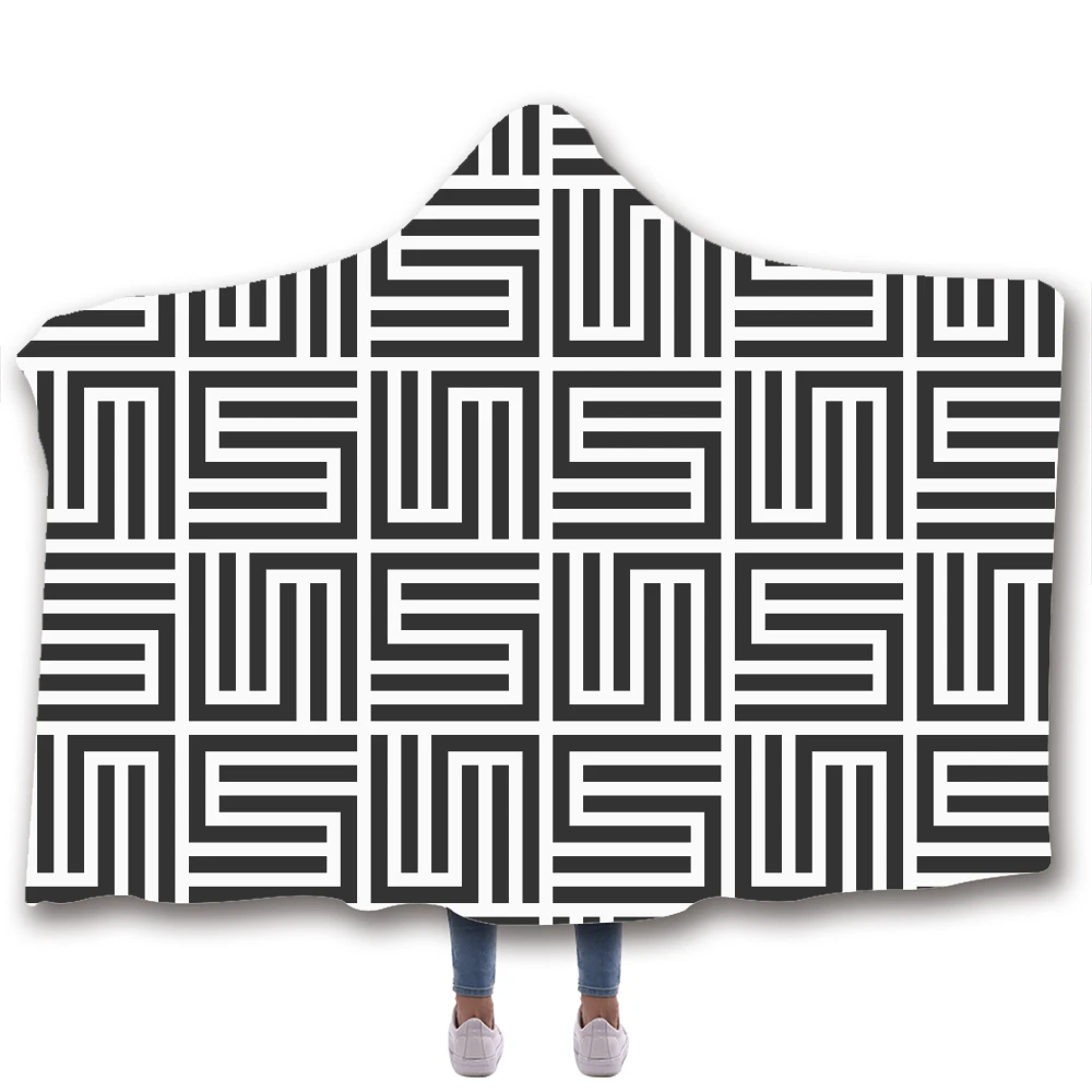 Квадратный психоделический гобелен одеяло с капюшоном Флисовое Двухслойное