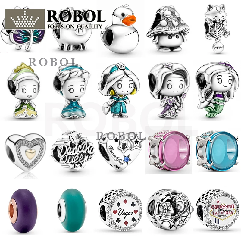 

45 2021 New Fashion 100% 925 Sterling Silver Heart-shaped Round Charm Fashion Simple Beads Free Wholesale Shipping