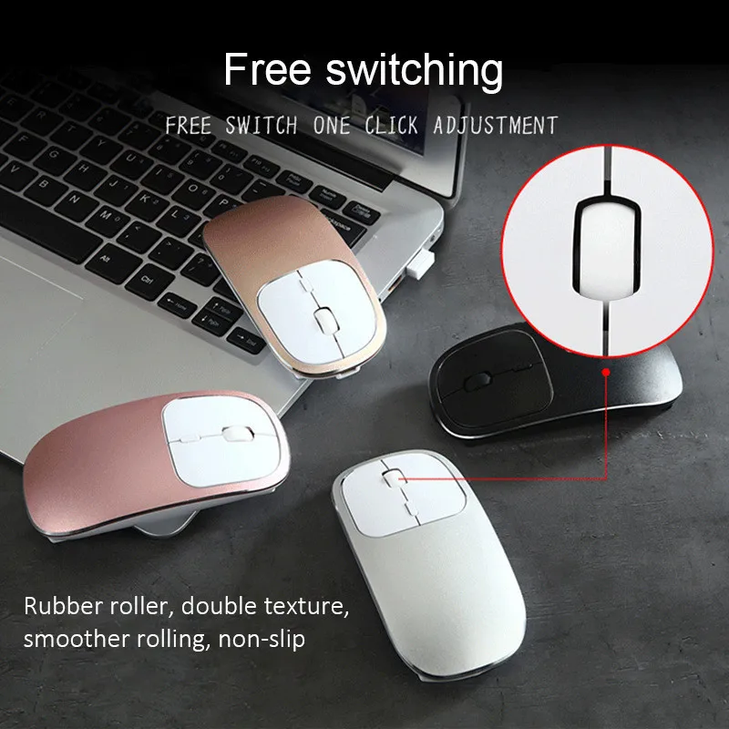 Bluetooth 4 0 + 2 4G Беспроводная Двухрежимная мышь перезаряжаемая Бесшумная