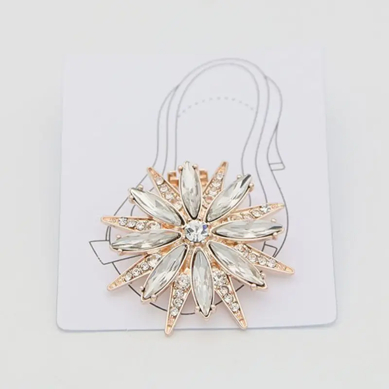 

1 Pair New Fashion Women Shoes Buckle Trend Inlaid Rhinestone Shoe Flower Simple Wild Detachable Buckles