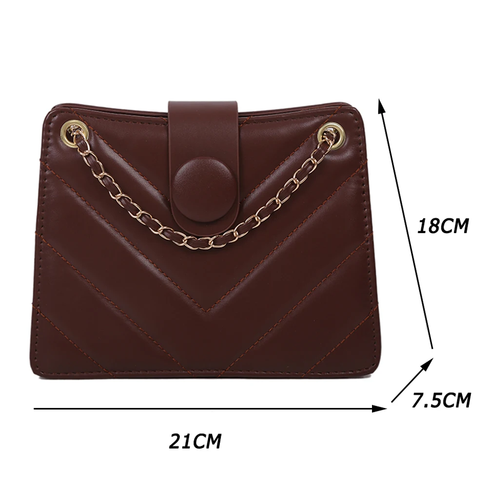 

Portable Solid Lattice Pattern Handbags PU Leather Shoulder Underarm Bags Simple Women Square Chain Casual Street Top-hand Totes