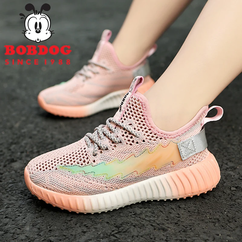 

New Cool Girls Jogging Walking Trainers Pink Black Kids Girls Sports Shoe Mesh Soft Boys School Shoes Children Sneakers Boys