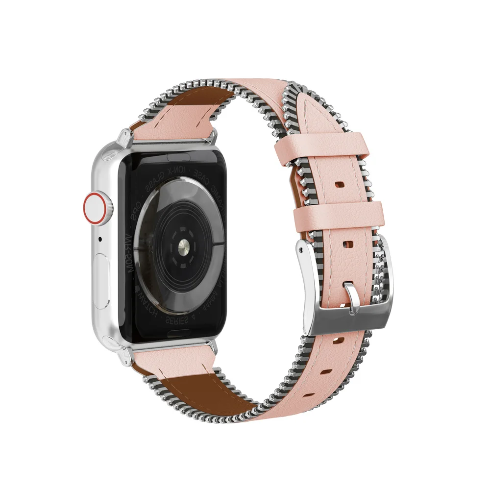 40 мм 44 мм кожаный ремешок для Apple Watch Band 4 38 мм 42 мм браслет ремень для iWatch 3 2 1 Боковая цепь дизайн