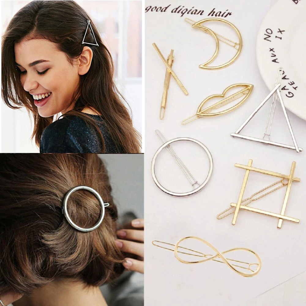 Женская металлическая заколка для волос модная ажурная Геометрическая