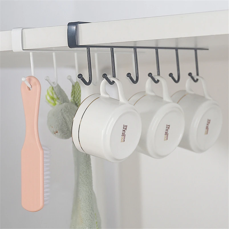 

Modern Brief Punch-free Multi-function Hooks Kitchen Wardrobe Organizer Hanging Racks Durable Metal Iron Hooks