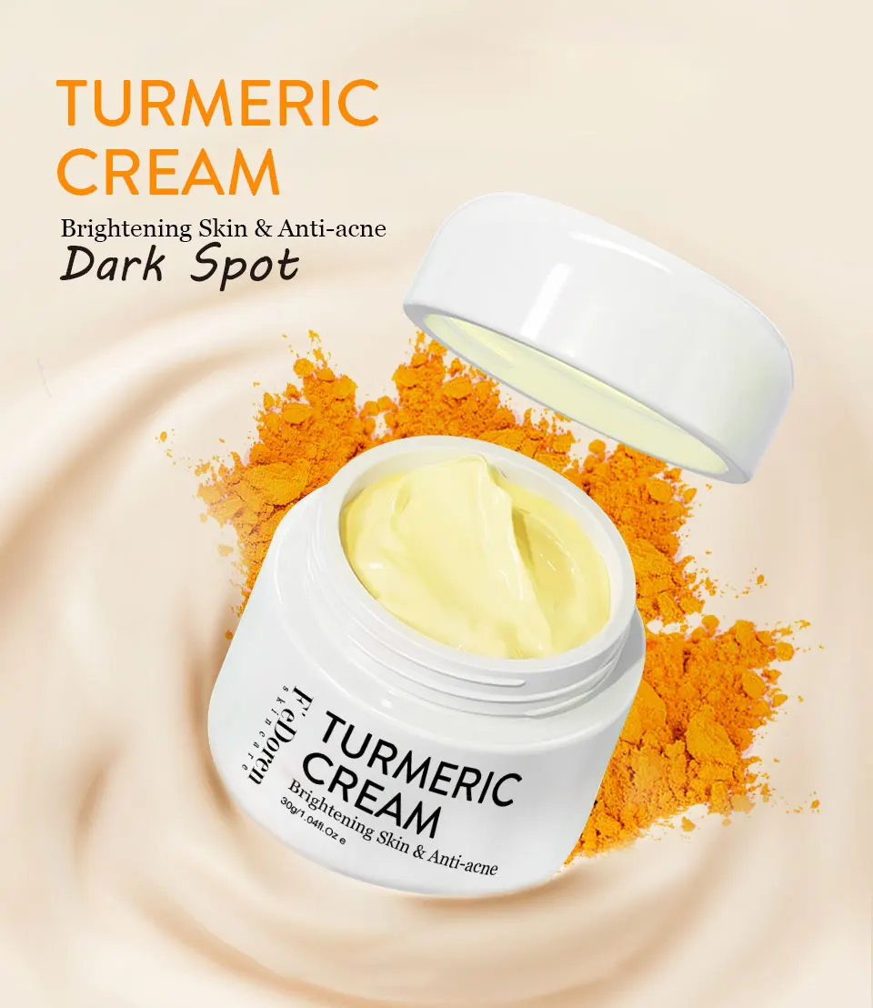 

2021Herb Turmeric Face Cream Repair Acnes scar Dark spot Treatment Moisturizer Whitening Lightening Against Acne skin care 30ml