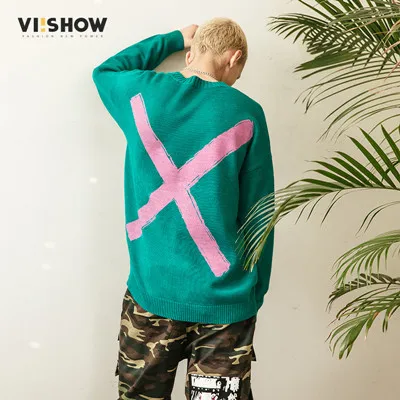 Мужской свитер VIISHOW, модная брендовая одежда, мужские свитера, джемпер с принтом, мужской вязаный свитер, пуловер, мужская повседневная трикотажная одежда с круглым вырезом - Цвет: Green