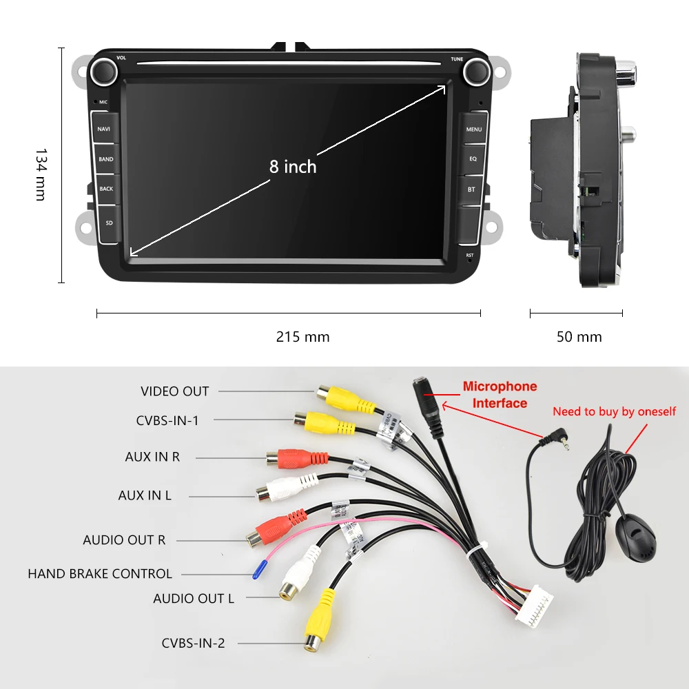 Автомагнитола AMPrime мультимедийный плеер на Android с DVD GPS Wi-Fi камерой заднего вида