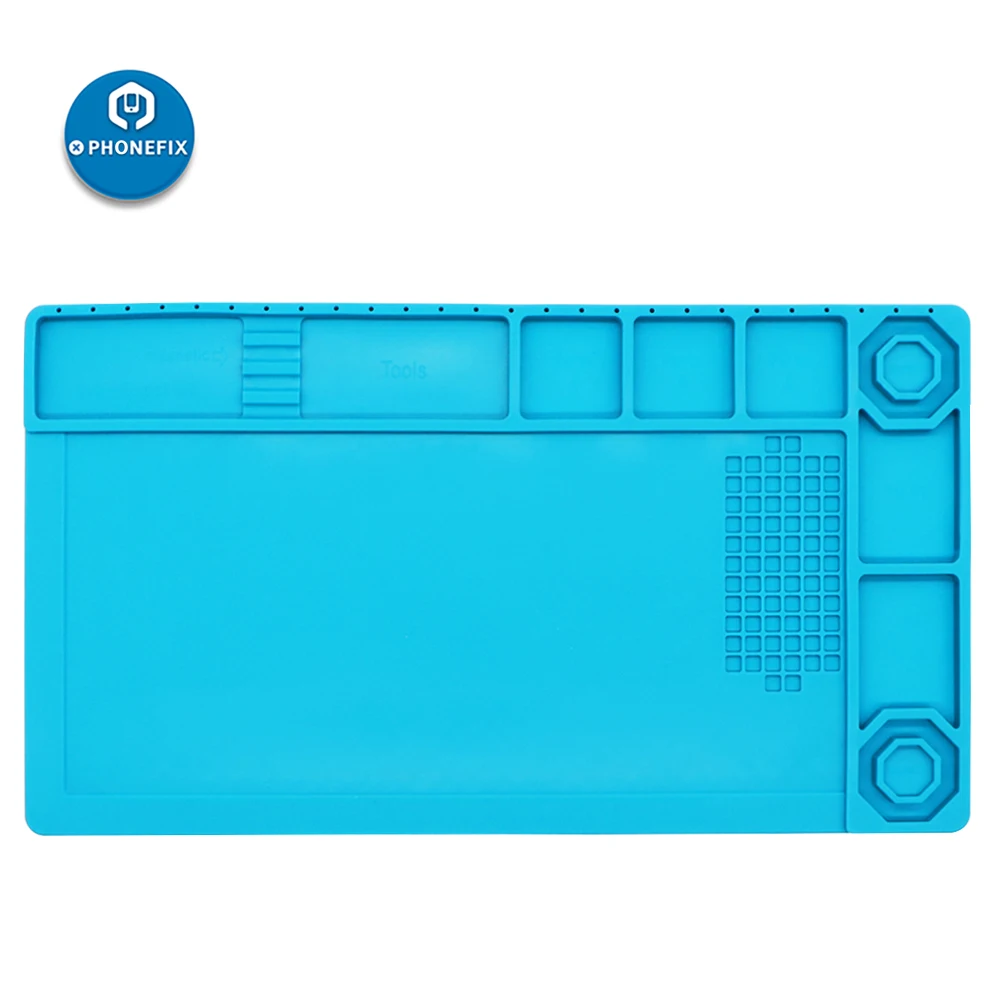 

Heat Resistant Silicone Pad with Screw Position Magnetic Mat Soldering Mat for Mobile Repair Maintenance Platform