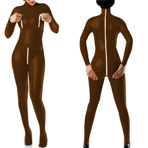 Латексные резиновые костюмы кофейные крутые колготки боди стильный костюм-кошка