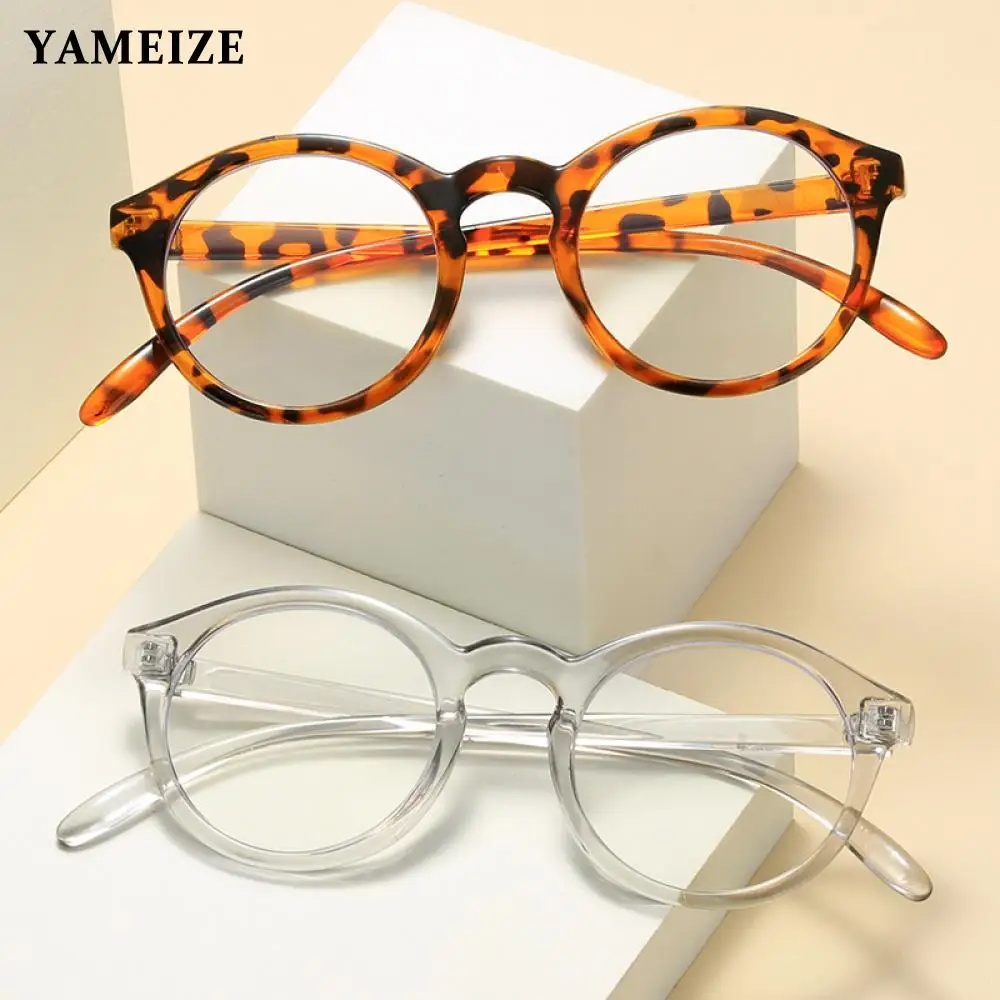 

YAMEIZE Anti Blue Light Glasses Women Round Eyewear Frame Gaming Computer Glasses Female Luxury Transparent Lens Oculos Feminin