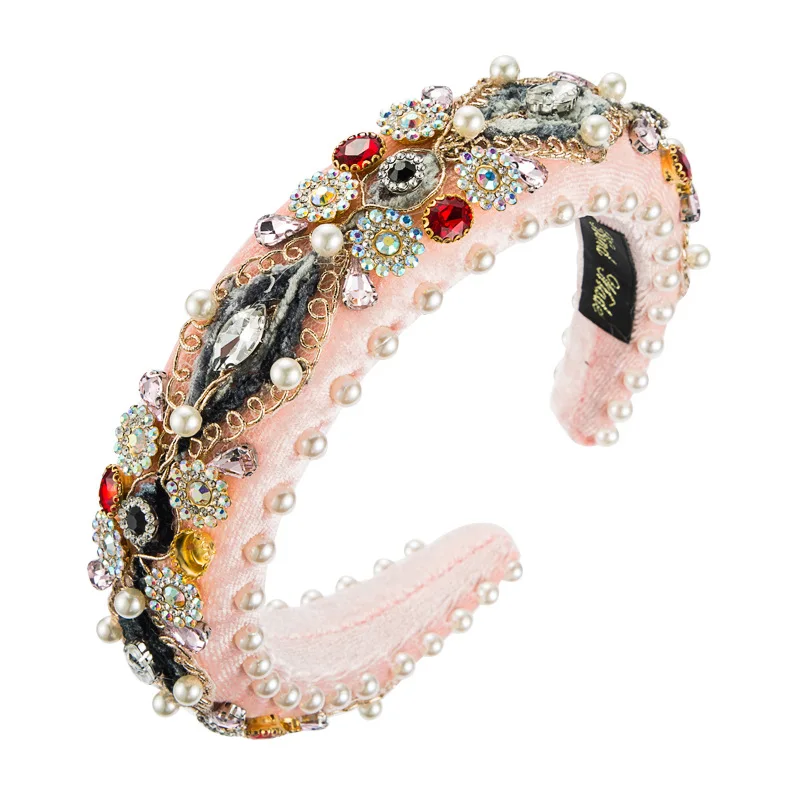 

Efily Bridal Handmade Rhinestone Hairbands Pearl Headbands for Women Hair Accessories Party Luxury Headpiece Headwear Jewelry