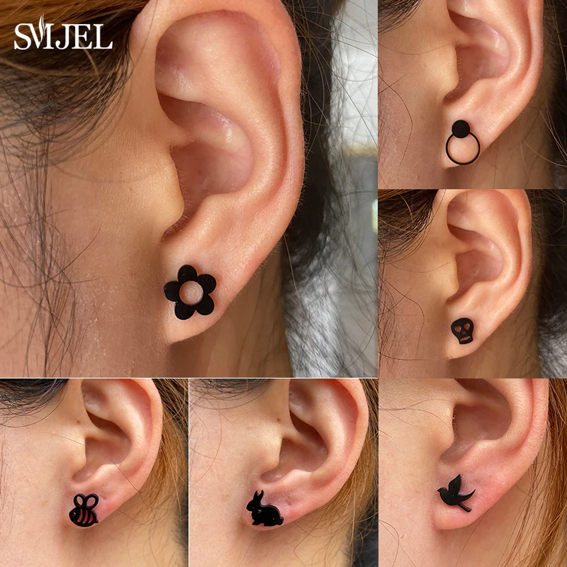 Женские серьги-гвоздики в виде цветка маргаритки из нержавеющей стали |