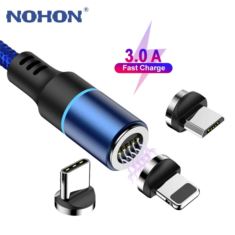 1 м 2 м Магнитный Micro USB кабель для iPhone X XS samsung Android Phone 3A Быстрая зарядка usb type C кабель магнитное зарядное устройство провод шнур