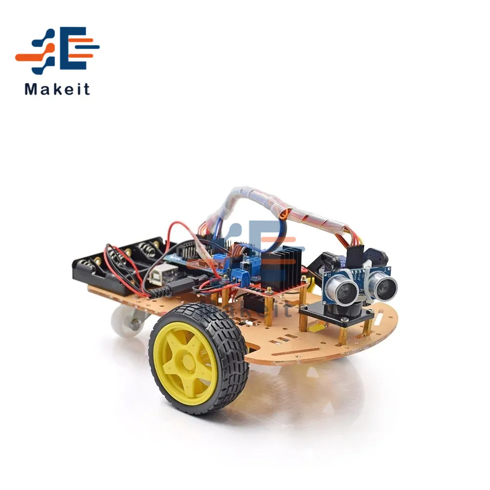 Smart Robot Car 2WD Chassis Kit Obstacle Avoidance Line Tracking Speed Encoder Ultrasonic Sensor Module Learning for Arduino | Электронные