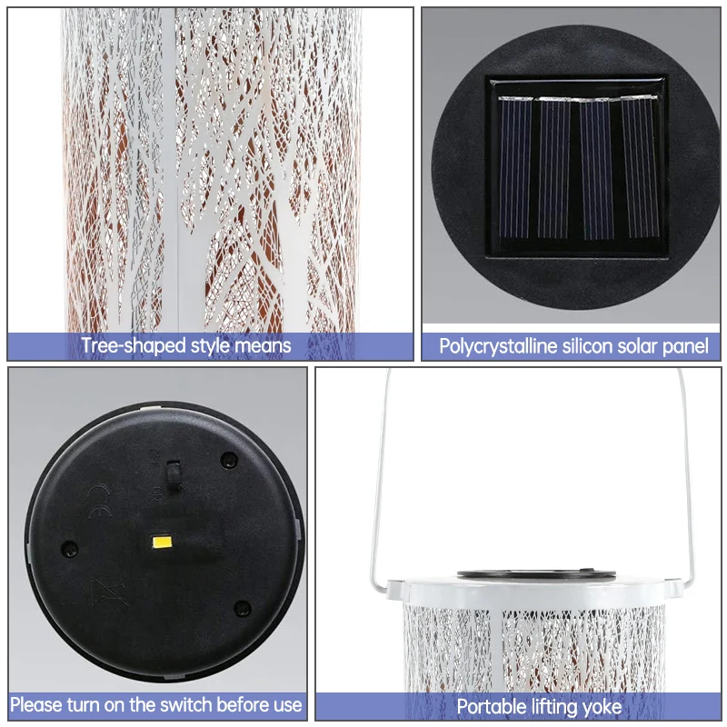 Светодиодный уличный проекционный светильник на солнечной батарее в стиле ретро