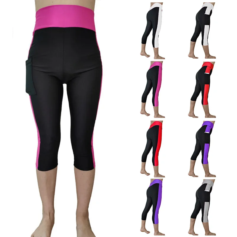 

Новинка 2020, леггинсы с высокой талией, с карманами, размера плюс, для женщин, для спорта, бега, спандекс, 3/4, леггинсы, для девушек, для спортзал...