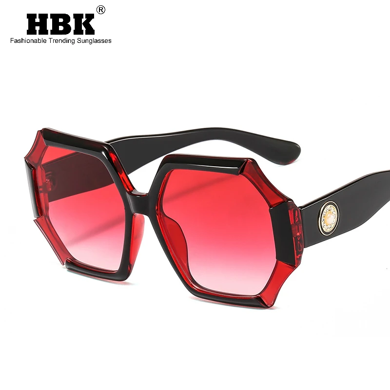 Женские солнцезащитные очки с жемчужинами и многоугольником роскошные