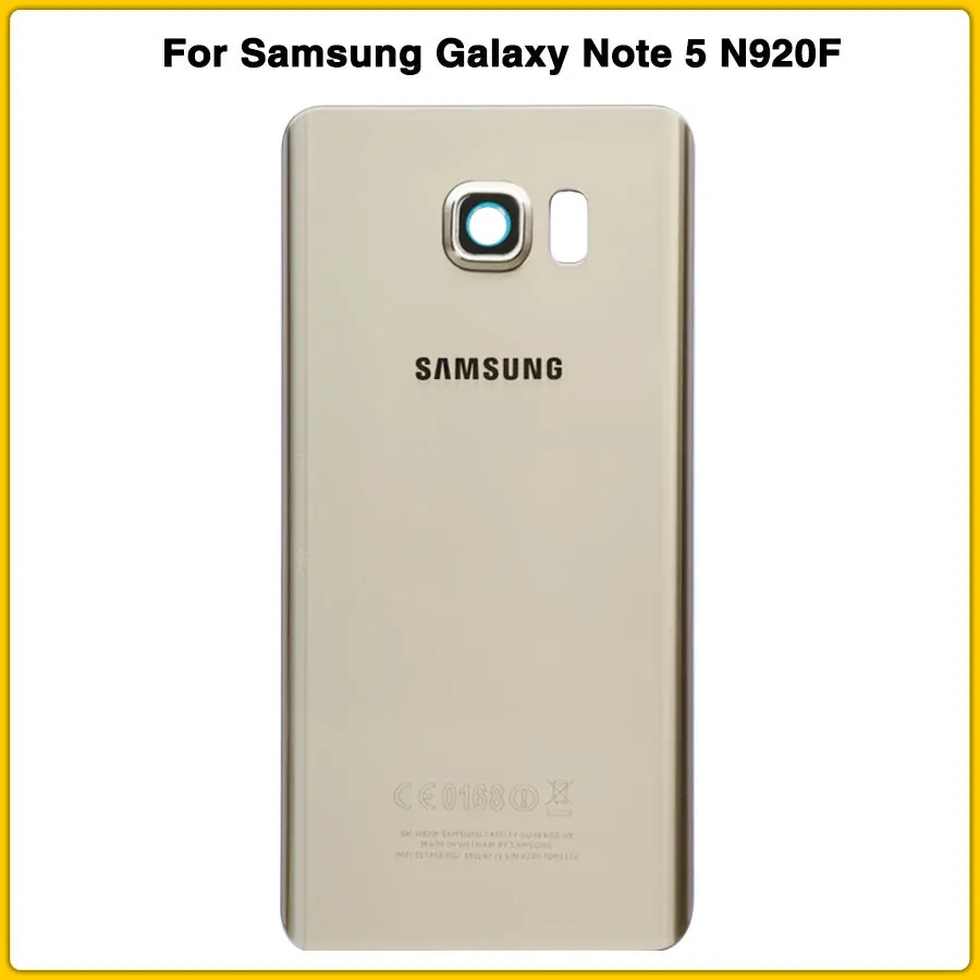 Чехол для задней крышки корпуса note5 для samsung Galaxy Note 5 N920 N920F с объективом, крышка для батареи, задняя крышка, замена стекла