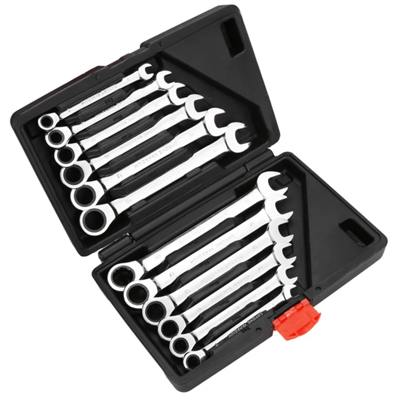 8-19mm 12pcs/Lot Fixed Open End Wrenches Fixed Head Sleeve Ratchet Wrench Set Hand Tools For Auto Repairing