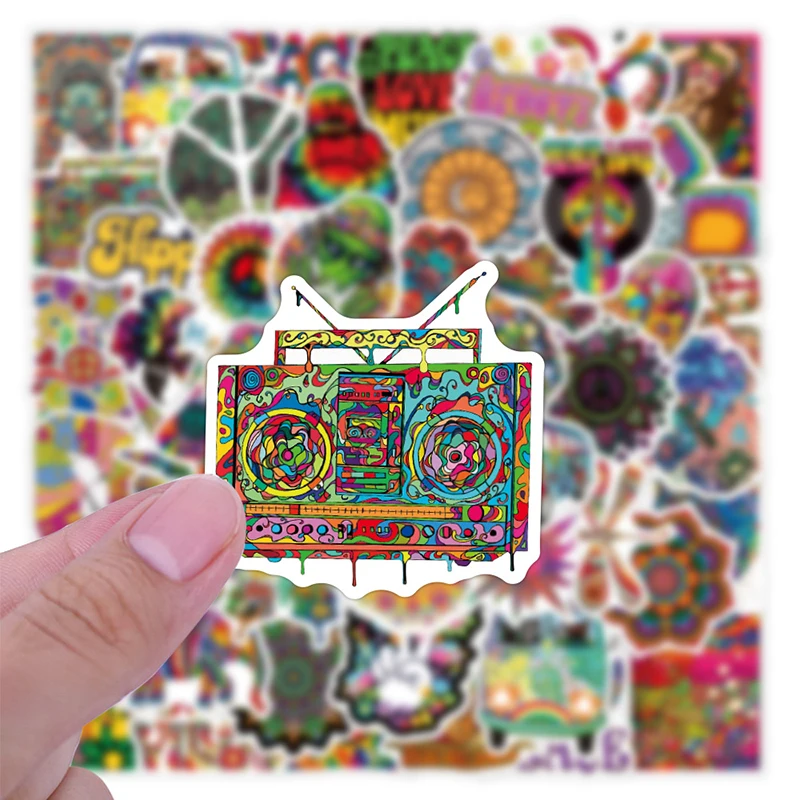 

10/50Pcs/pack Funny Colorful Peace Graffiti Hippie Stickers For Motorcycle Skate Bike Mobile Guitar Refrigerator Laptop Phone