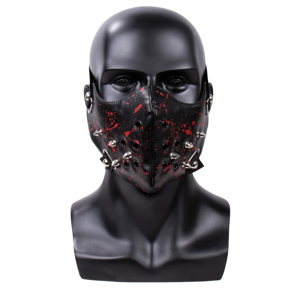 Стимпанк заклепки кожа половина косплей с маской для лица мотоцикла Велоспорт
