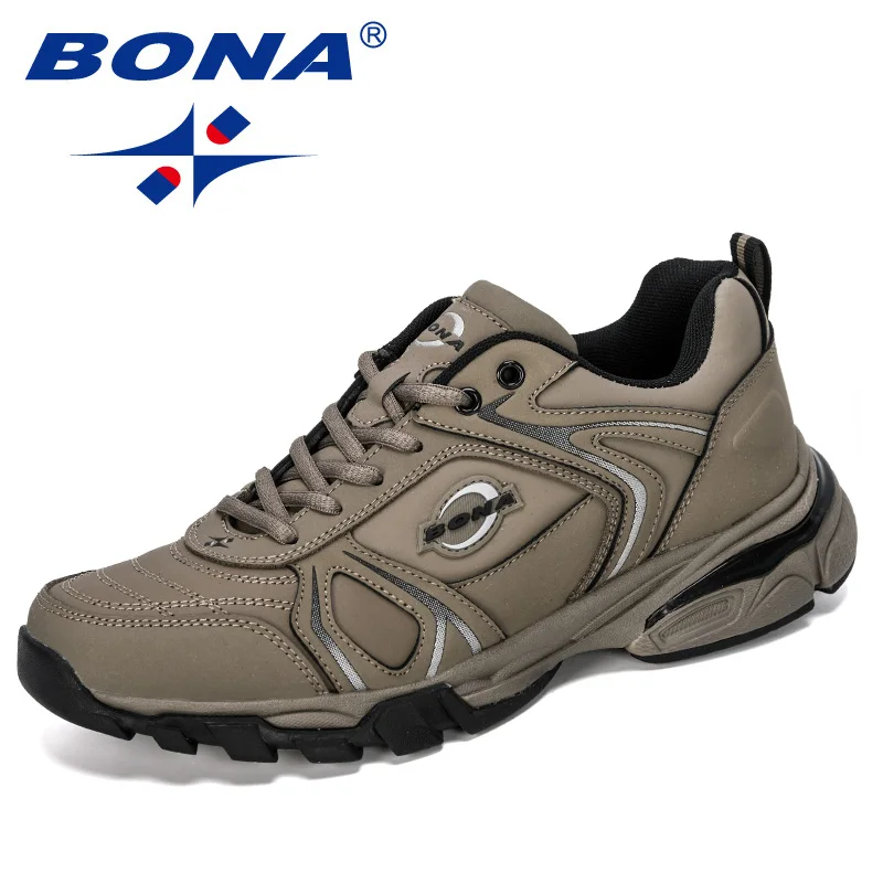 

BONA 2019 New Designers Cow Split Men's Running Shoes Outdoor Sneakers Man Sports Shoes Walking Footwear Male Trainning Shoes