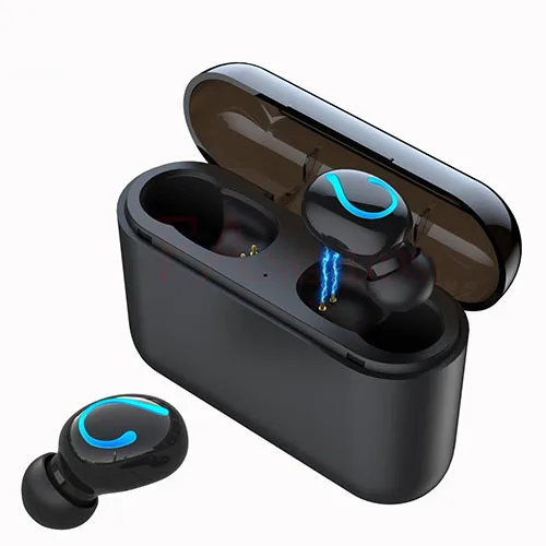 black FANGTUOSI TWS беспроводные Bluetooth наушники стерео музыка гарнитура с микрофоном громкой связи вызов наушники с зарядным устройством - Цвет: black