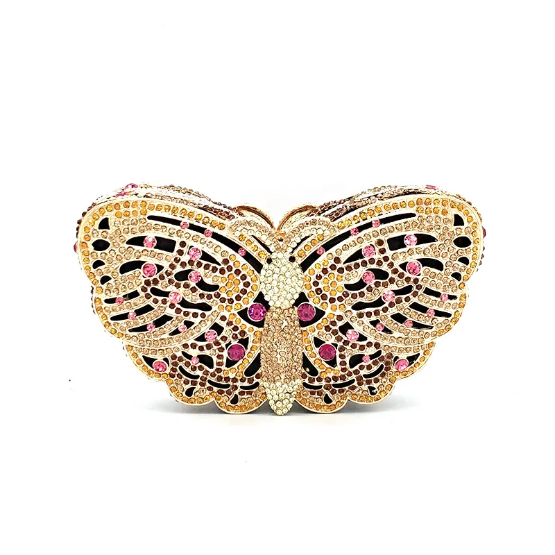 Роскошные женские вечерние кошельки со стразами красивые с бабочками и