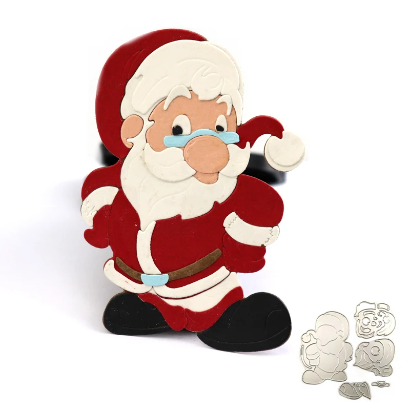 santa dies Рождественские Санта-штампы Снежинка Дерево Вырубные штампы олень сани металлические Вырубные штампы изготовление бумажных карточек Скрапбукинг - Цвет: santa dies