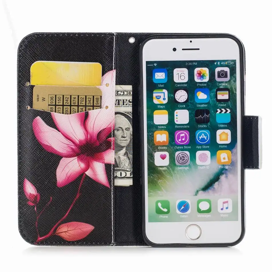 Цветные кожаные чехлы для телефона для Apple iPhone 5 5S SE 6 6S 7 8 Plus X XS MAX XR Чехлы для книг с отделениями для карт Fundas DP07G