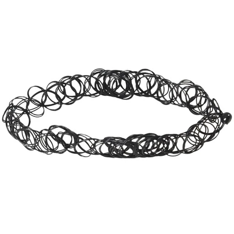 

6 Pieces Black Tattoo Choker Necklace Stretch Gothic Tattoo Henna Elastic Choker Necklace Set
