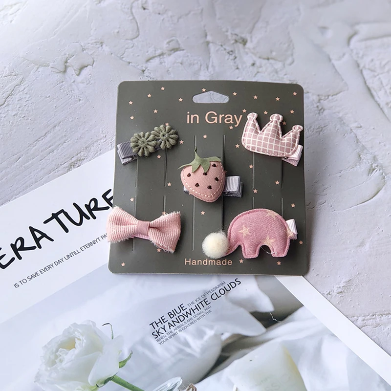 Baby Hair Clips Cartoon Bows Hairpin For Girls Cute Party Accessories Children Princess Barrette Infant Hairclip 5Pcs | Детская одежда