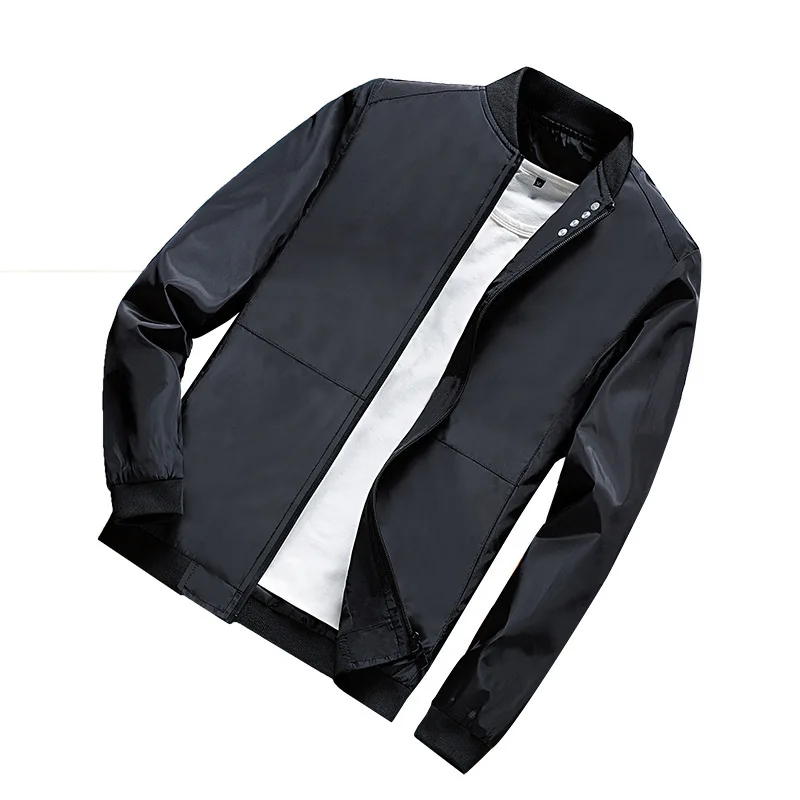 

2021 Men's Spring New Thin Baseball Collar Stitching Jacket Teen Autumn Wear Casual Jacket