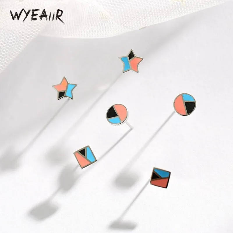 WYEAIIR геометрические звезды квадратные круглые простые милые свежие женские