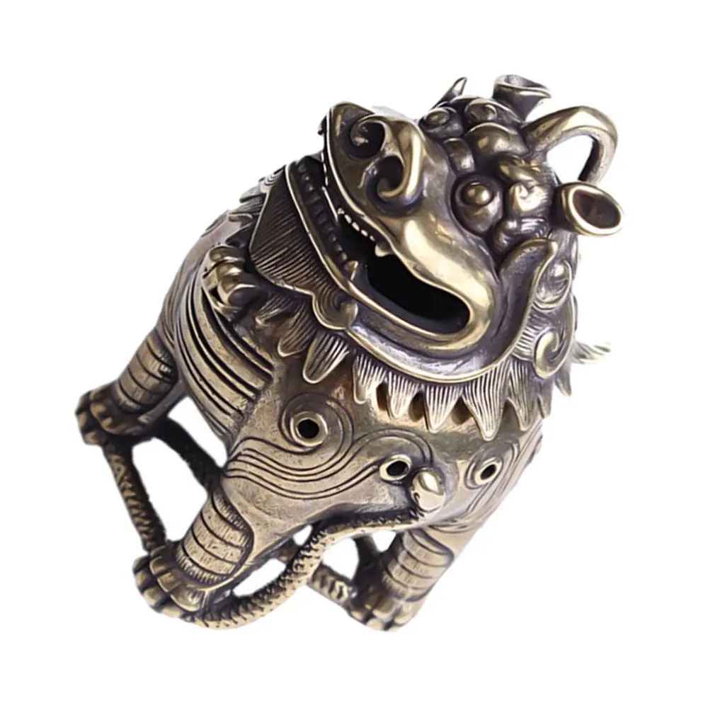 

1pc Copper Censer Ornament Incense Furnace Incense Holder Craft (Light Brown)