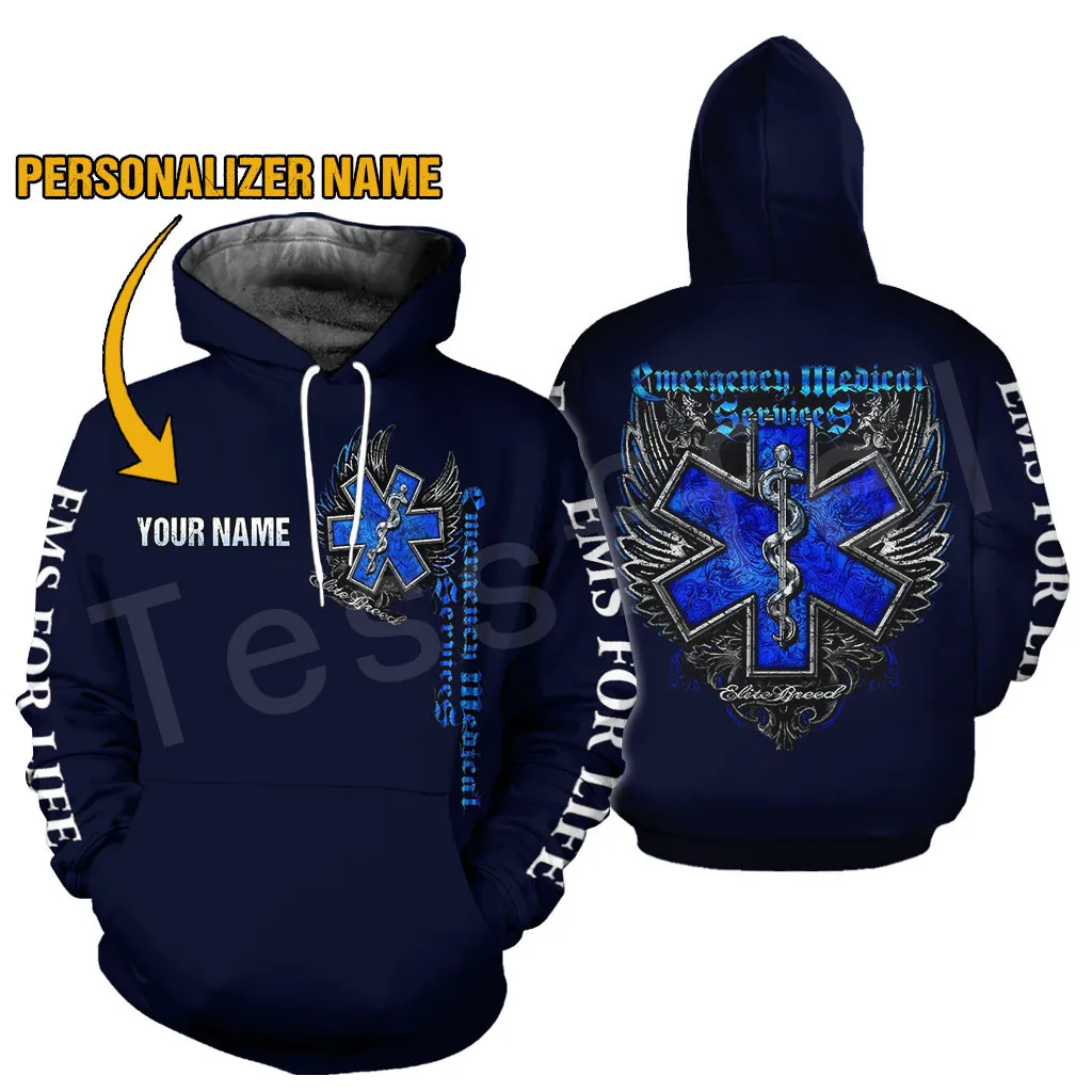 

LIASOSO Emergency Medical Technician EMT EMS Paramedic personalizer name Unisex 3D Print Sweatshirt/Hoodies